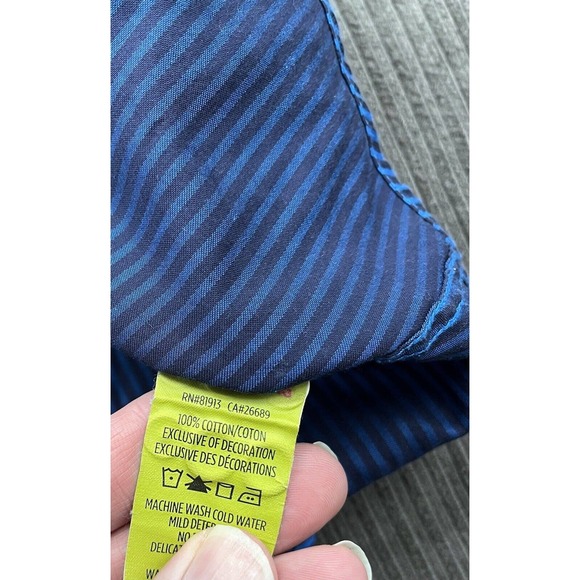 Robert Graham Tailored Fit Men Shirt Size 2XL Blue Striped Cotton Long Sleeve. - Picture 10 of 10
